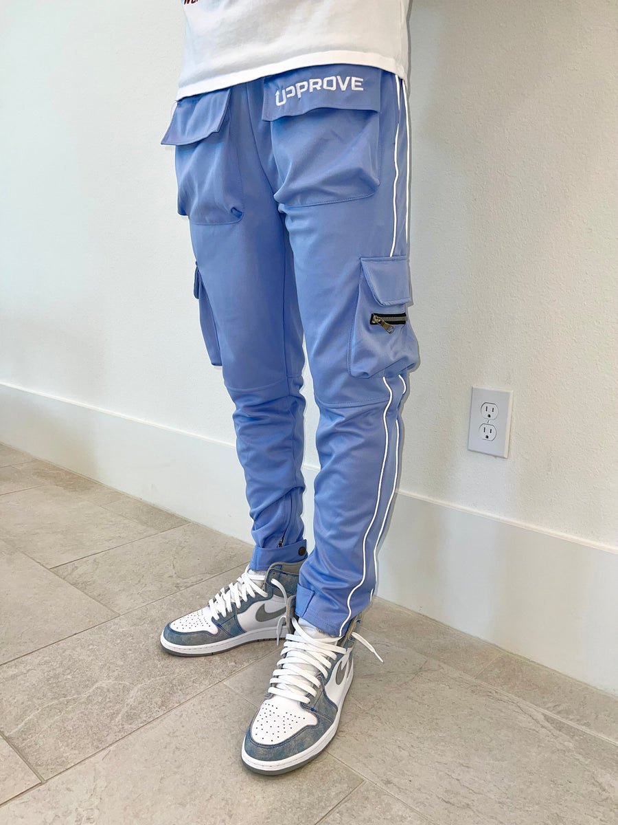 BABY BLUE GLOW CARGO PANTS (BLUE) - Main Image