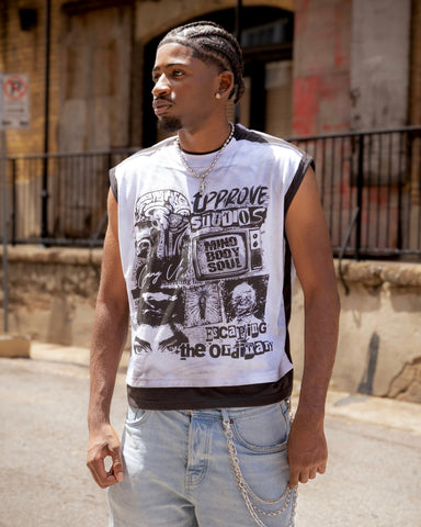 'GREAT ESCAPE' DOUBLE SLEEVELESS TEE