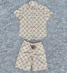 MONOGRAM SUMMER SET (CREAM & BROWN)