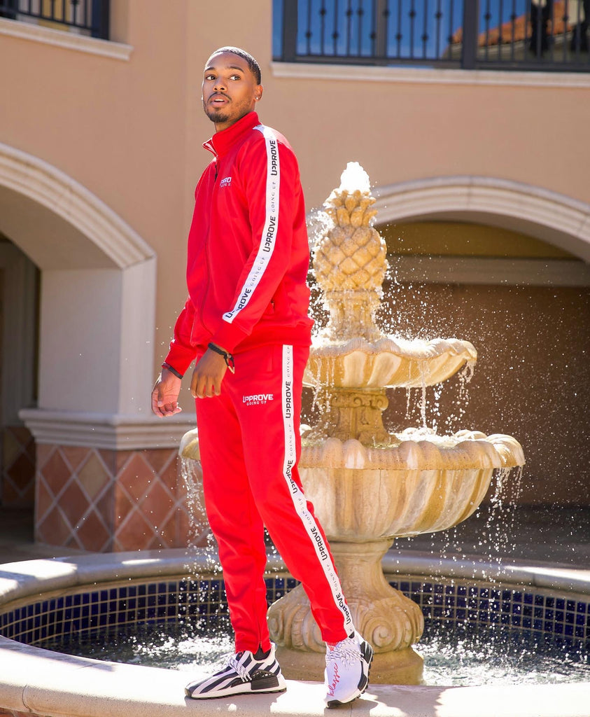 LUXURY TRACKSUIT PANTS (RED)